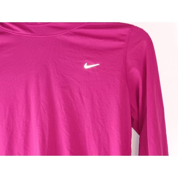 Nike Dri-Fit Running  Women's Fuchsia  Pink Hooded Pullover Activewear  Top Sz M - Picture 5 of 11